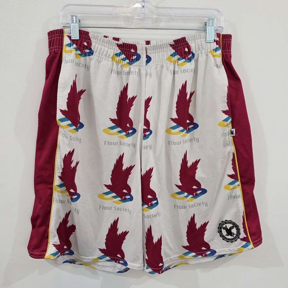 Flow Society Mens Lacrosse Shorts Size Medium Logo Athleisure Gym Sports